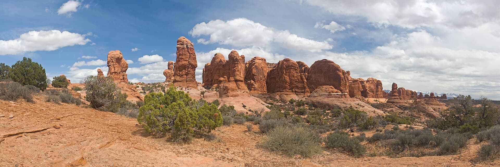 Red rock formations across Arches National Park